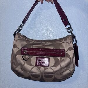 Vtg Coach Poppy Red Heart Retro Leather Crossbody Bag Hand Purse Y2K Valentine